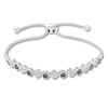Thumbnail Image 1 of Blue & White Diamond Bolo Bracelet 1/10 ct tw Sterling Silver 9.5&quot;