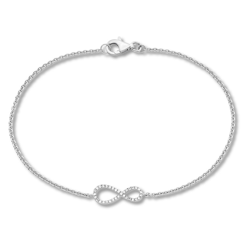 Diamond Infinity Bracelet 1/10 ct tw Roundcut Sterling Silver 7.5" Kay
