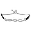 Diamond Bolo Bracelet 1/6 ct tw Round Sterling Silver/Leather 9.5"