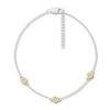 Diamond Circle Anklet Sterling Silver/10K Yellow Gold 9"