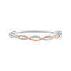 Thumbnail Image 0 of Diamond Bangle Bracelet 1/10 cttw Sterling Silver & 10K Rose Gold