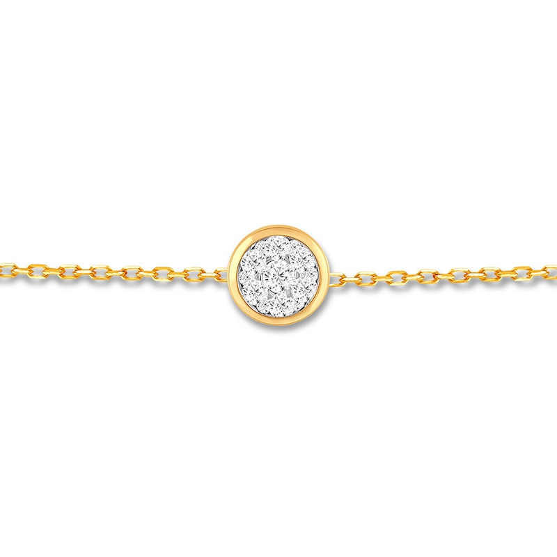 Diamond Bracelet 1/6 ct tw Round-cut 10K Yellow Gold 7.5"