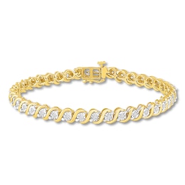 Diamond Bracelet 3/4 ct tw Round-cut 10K Yellow Gold 7.25"