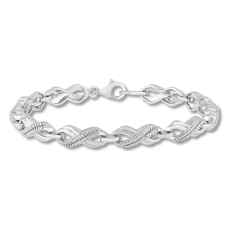 Diamond Infinity Bracelet 1/4 ct tw Round-cut Sterling Silver