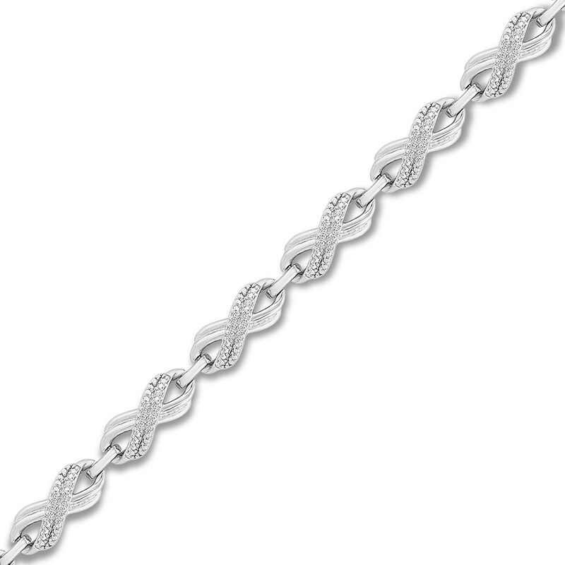 Diamond Infinity Bracelet 1/4 ct tw Round-cut Sterling Silver