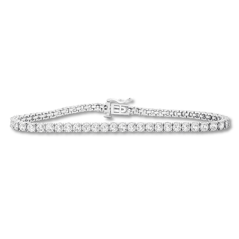 Main Image 1 of Diamond Bracelet 2 ct tw Round-cut 10K White Gold 7.25&quot; Length