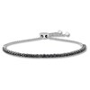 Thumbnail Image 1 of Black Diamond Bolo Bracelet 1 ct tw Round-cut Sterling Silver