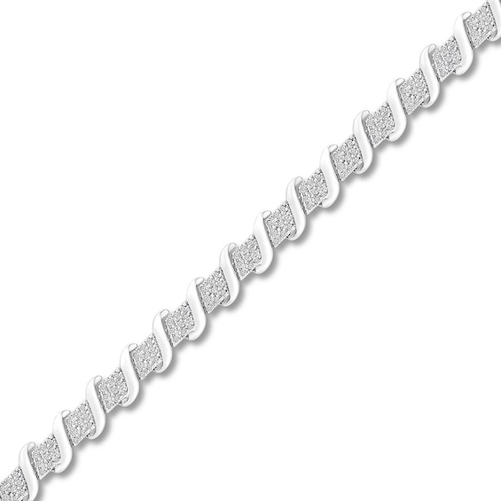Diamond Bracelet 1/2 ct tw Round-cut Sterling Silver 7.5"