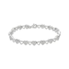 Thumbnail Image 1 of Diamond Heart Bracelet 1/20 ct tw Round-cut Sterling Silver