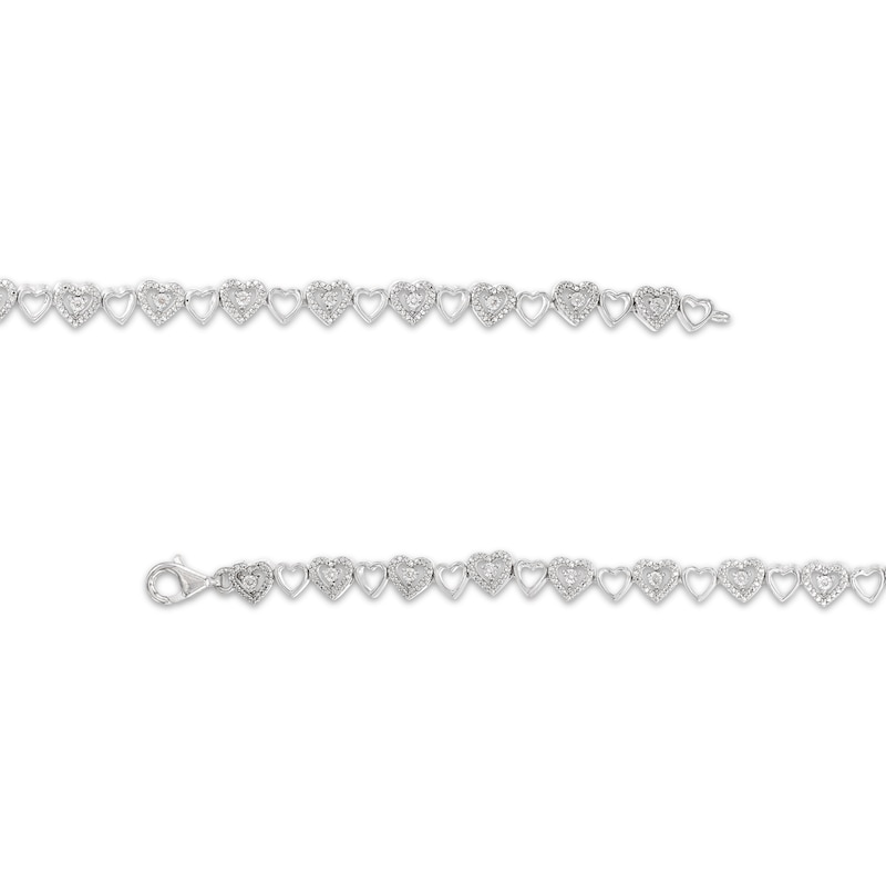 Main Image 3 of Diamond Heart Bracelet 1/20 ct tw Round-cut Sterling Silver