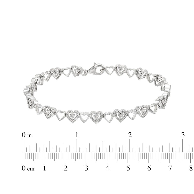 Main Image 5 of Diamond Heart Bracelet 1/20 ct tw Round-cut Sterling Silver