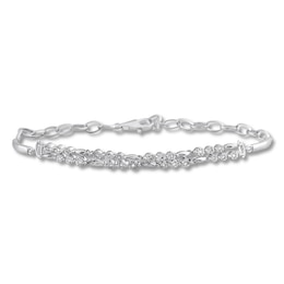 Diamond Bracelet 1/15 ct tw Round-cut Sterling Silver 7.5"