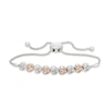 Thumbnail Image 1 of Diamond Heart Bolo Bracelet 1/20 ct tw 10K Rose Gold/Sterling Silver 9.5&quot;