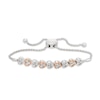 Thumbnail Image 0 of Diamond Heart Bolo Bracelet 1/20 ct tw 10K Rose Gold/Sterling Silver 9.5"