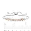 Thumbnail Image 1 of Diamond Heart Bolo Bracelet 1/20 ct tw 10K Rose Gold/Sterling Silver 9.5"