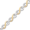 Thumbnail Image 0 of Diamond Infinity Bracelet 1/8 ct tw Sterling Silver & 10K Yellow Gold