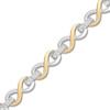 Thumbnail Image 1 of Diamond Infinity Bracelet 1/8 ct tw Sterling Silver & 10K Yellow Gold