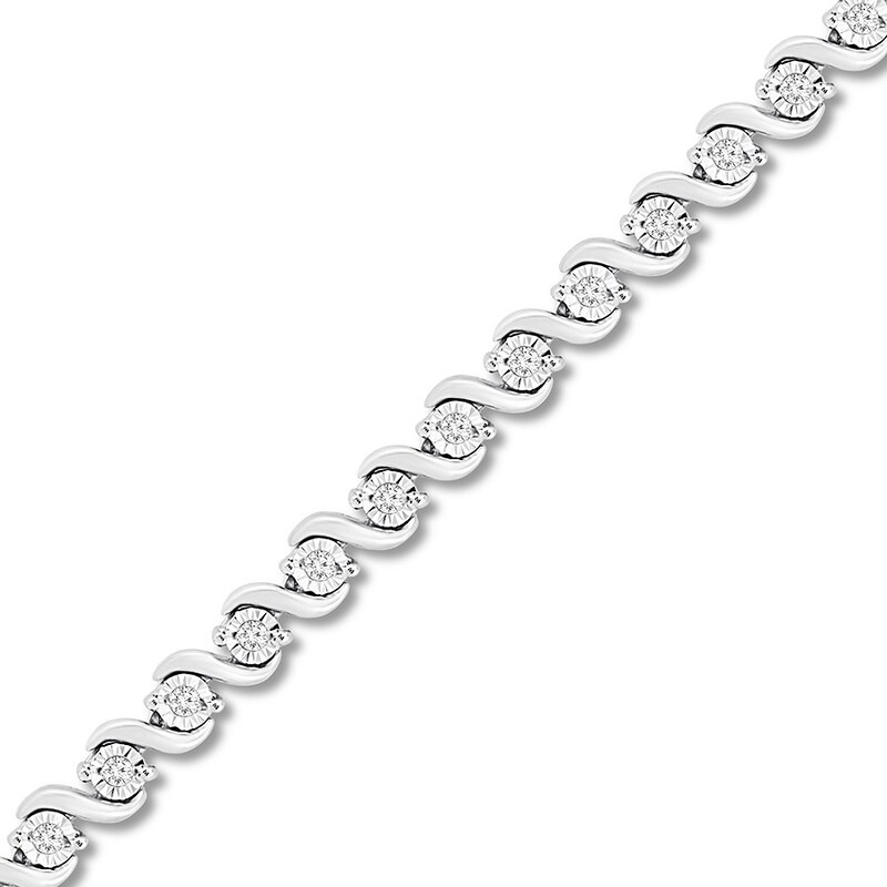 Diamond Bracelet 1/2 ct tw Round-cut Sterling Silver 7.25"