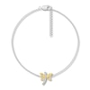 Thumbnail Image 1 of Dragonfly Anklet with Diamonds Sterling Silver & 10K Yellow Gold 10&quot;