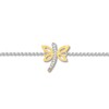 Thumbnail Image 2 of Dragonfly Anklet with Diamonds Sterling Silver & 10K Yellow Gold 10&quot;