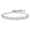 Thumbnail Image 1 of Diamond Infinity Bolo Bracelet 1/4 ct tw Sterling Silver & 10K Rose Gold