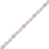 Thumbnail Image 1 of Mom Infinity Bracelet 1/10 ct tw Sterling Silver & 10K Rose Gold 7.25&quot;