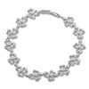 Diamond Floral Bracelet 1/2 ct tw Round-cut Sterling Silver 7.6"