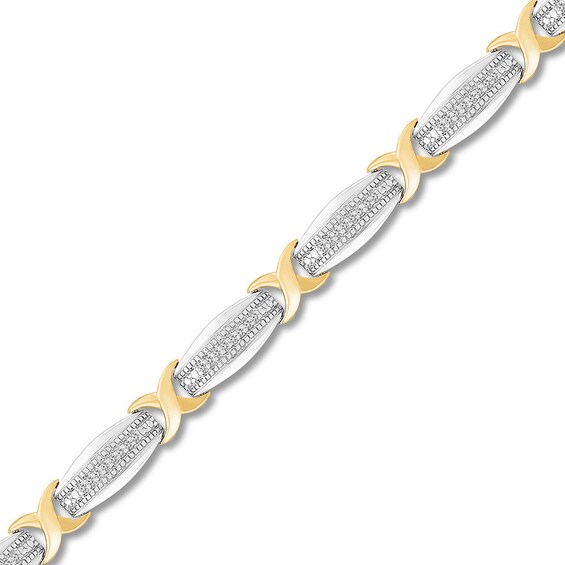 Kay Diamond Bracelet 1/4 ct tw Sterling Silver/10K Yellow Gold 7.5"