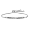 Thumbnail Image 1 of Black Diamond Bolo Bracelet 1/2 ct tw Round-cut 10K White Gold 9.5&quot;