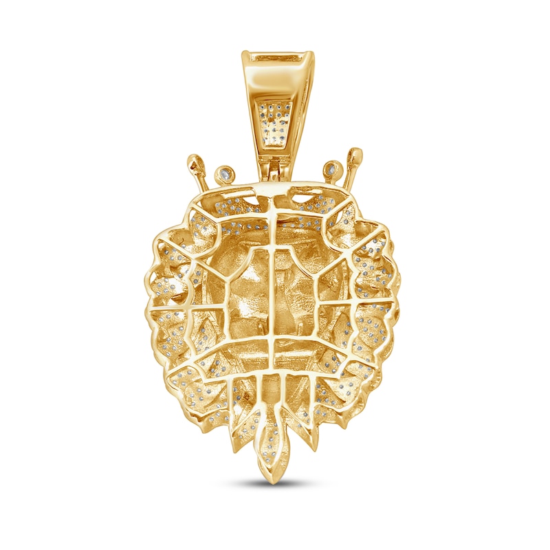 Main Image 3 of Men’s Diamond Lion Head Pendant 1 ct tw 14 Yellow Gold-Plated