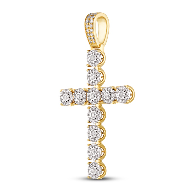 Main Image 2 of Men’s Diamond Cross Pendant 2-1/2 ct tw 10K Yellow Gold