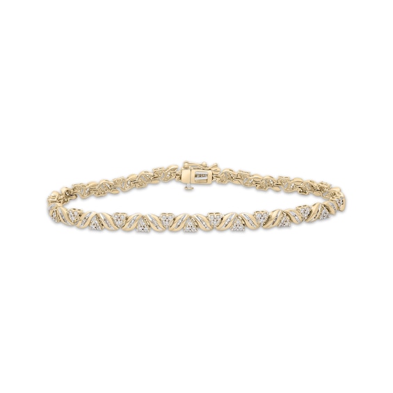 Diamond Bracelet 1 ct tw 10K Yellow Gold 7.25"