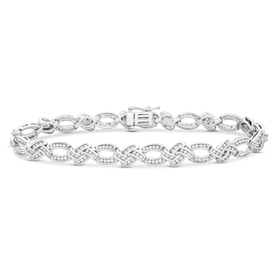 Diamond Bracelet 1 ct tw Sterling Silver 7.25"