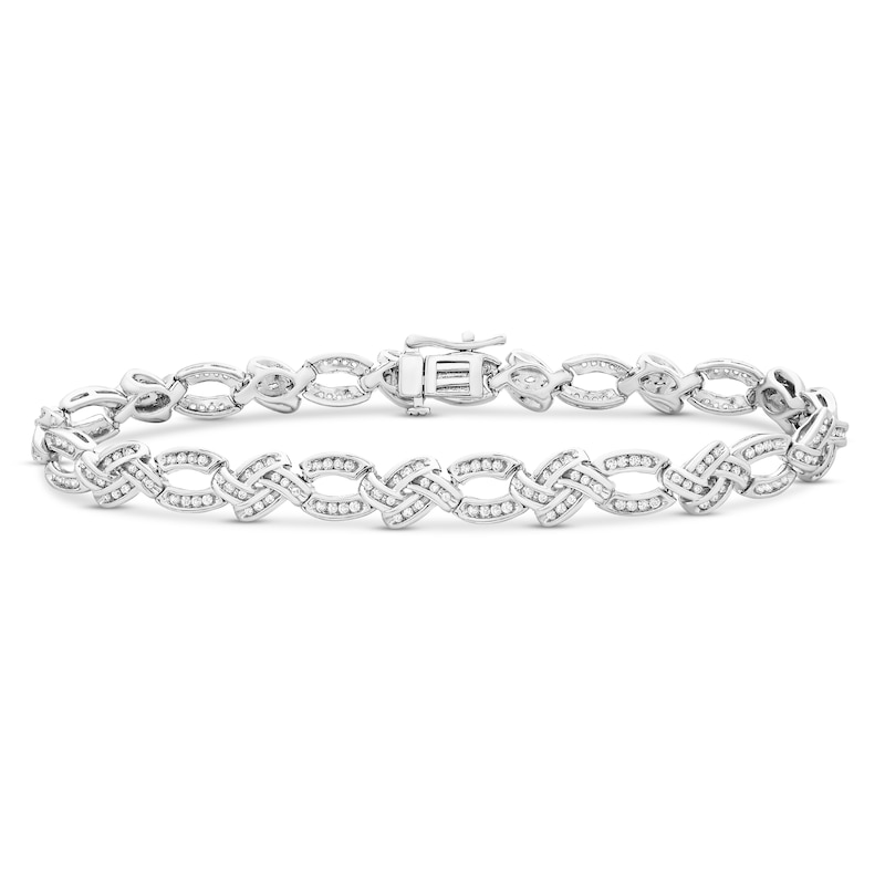 Main Image 1 of Diamond Bracelet 1 ct tw Sterling Silver 7.25"