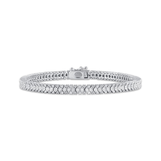 Diamond Tennis Bracelet 1 ct tw Sterling Silver 7"