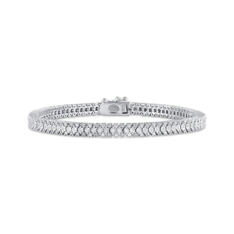 Diamond Tennis Bracelet 1 ct tw Sterling Silver 7"