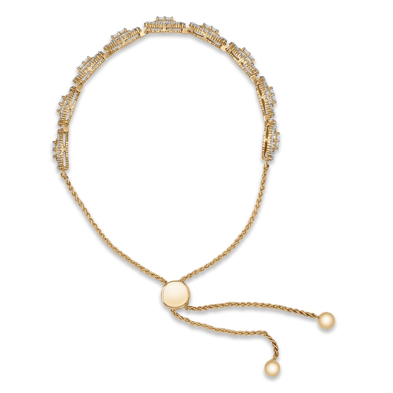 Main Image 2 of Diamond Bolo Bracelet 1 ct tw 10K Yellow Gold 9.5&quot;