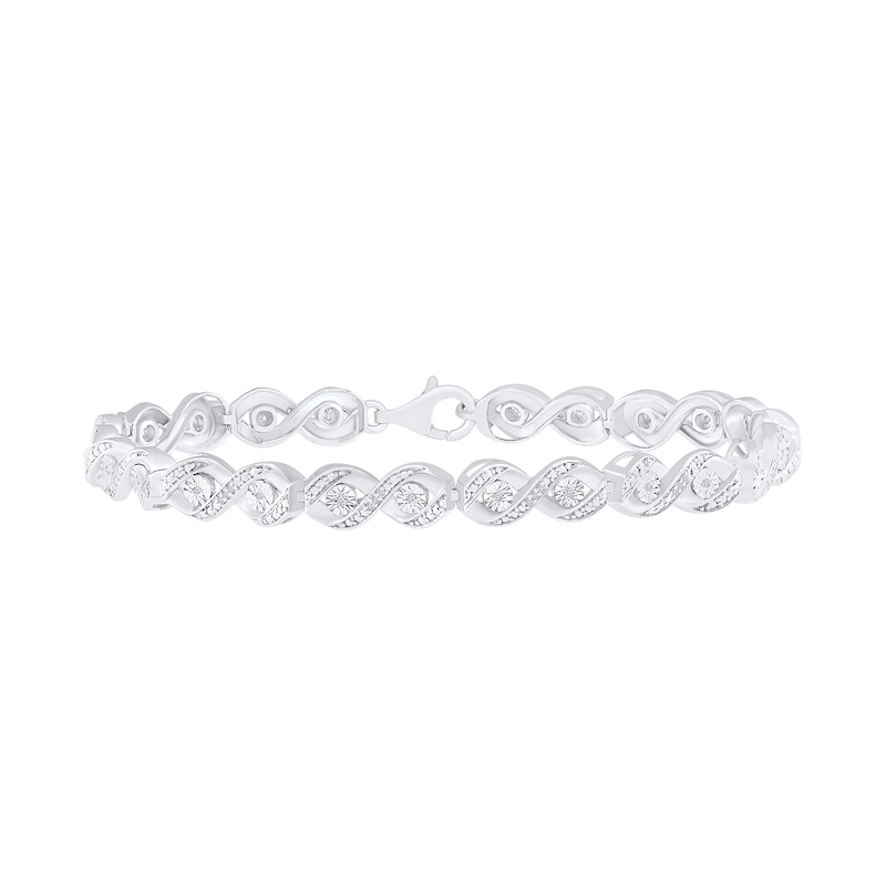 Main Image 2 of Diamond Bracelet 1/6 ct tw Sterling Silver 7.5&quot;