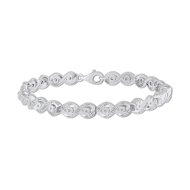 Main Image 3 of Diamond Bracelet 1/6 ct tw Sterling Silver 7.5&quot;