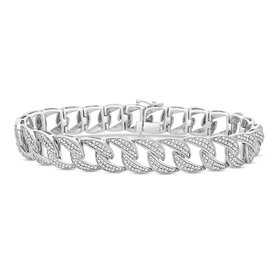 Men's Diamond Bracelet 1 ct tw Sterling Silver 8.5