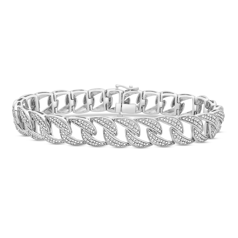 Men's 1 ct tw Diamond Sterling Silver Bracelet