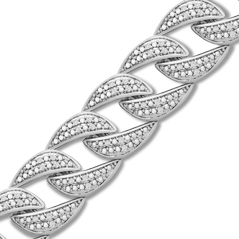 Men's Diamond Bracelet 1 ct tw Sterling Silver 8.5"