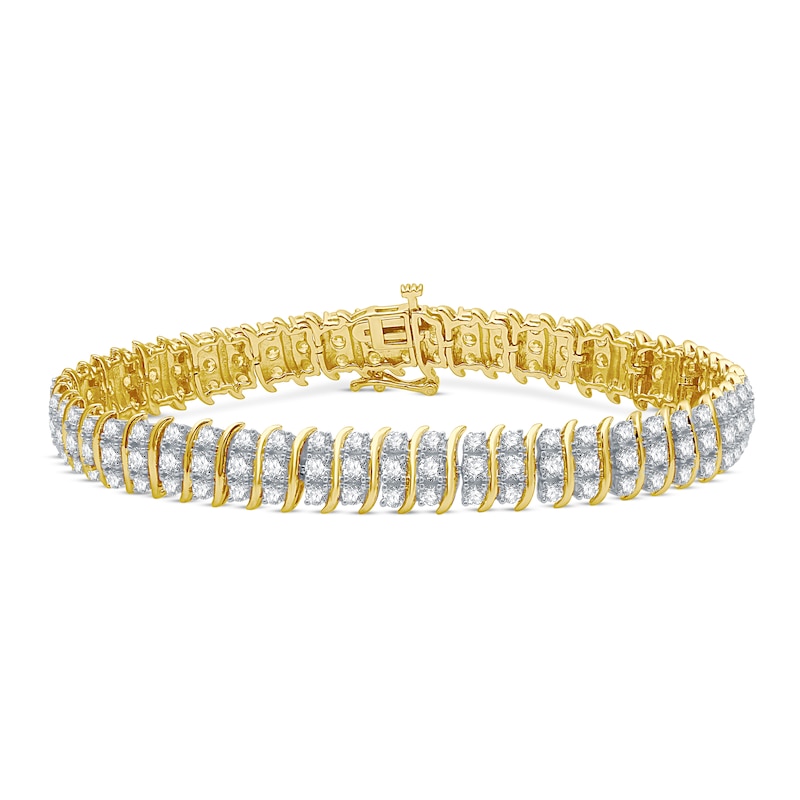 Diamond Bracelet 5 ct tw 10K Yellow Gold 7.5"