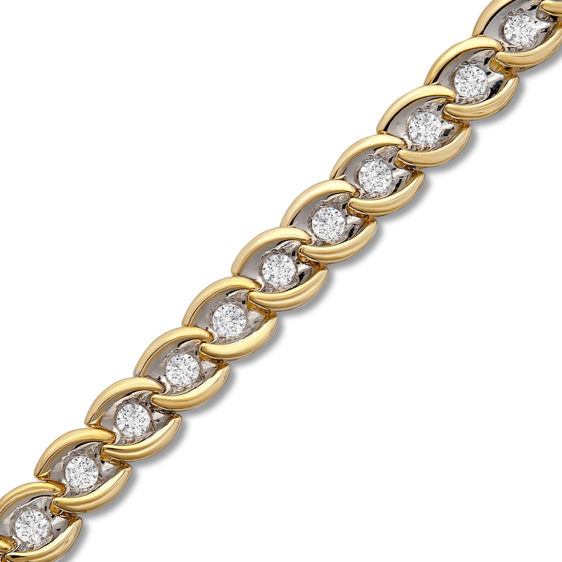 Main Image 2 of Diamond Bracelet 1 ct tw 10K Yellow Gold 7.25&quot;