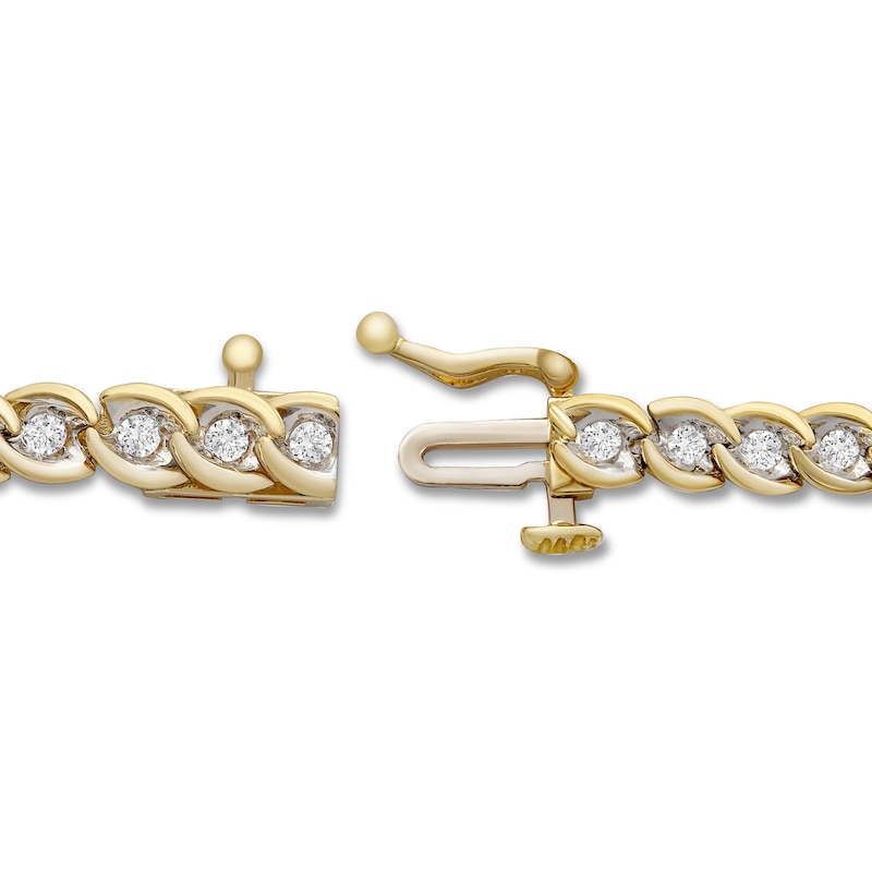 Main Image 3 of Diamond Bracelet 1 ct tw 10K Yellow Gold 7.25&quot;