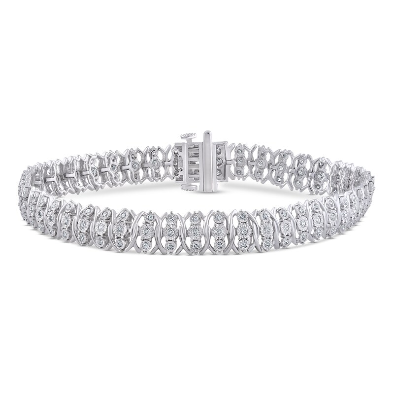 Diamond Bracelet 1 ct tw 10K White Gold 7.25"