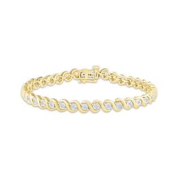 Diamond Bracelet 1 ct tw 10K Yellow Gold 7"