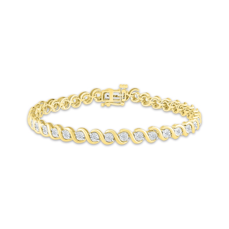 Diamond Bracelet 1 ct tw 10K Yellow Gold 7"
