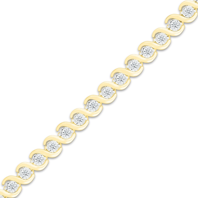 Diamond Bracelet 1 ct tw 10K Yellow Gold 7"