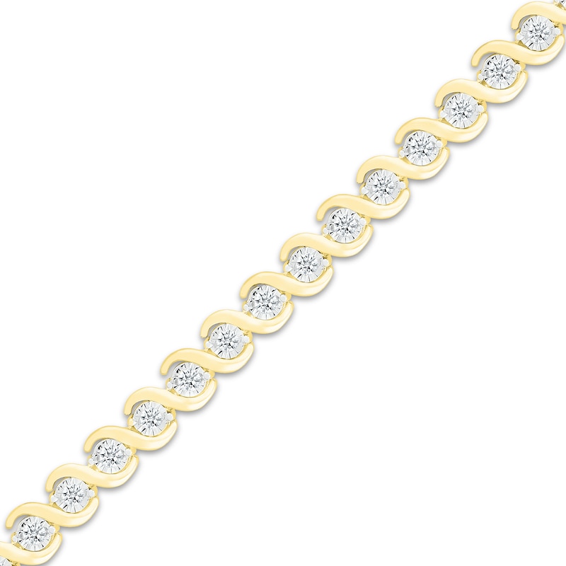 Kay Jewelers, Jewelry, K Twotone Gold 7 14 Bar Link 75ct Diamond Tennis  Bracelet